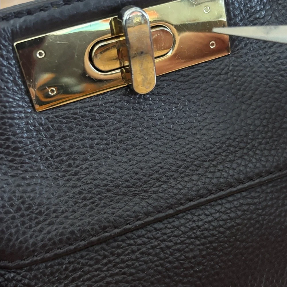 Onna Ehrlich Pebbled Leather Tote | Chocolate Brown Work Bag | Quiet Luxury - Picture 12 of 15